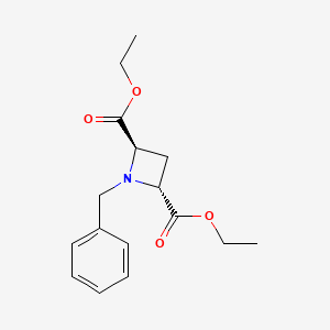 molecular formula C16H21NO4 B8184297 diethyl (2R,4R)-1-benzylazetidine-2,4-dicarboxylate 