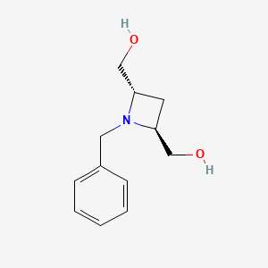 molecular formula C12H17NO2 B8184302 ((2S,4S)-1-Benzylazetidine-2,4-diyl)dimethanol 