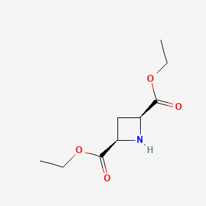 molecular formula C9H15NO4 B8184320 diethyl (2S,4R)-azetidine-2,4-dicarboxylate 