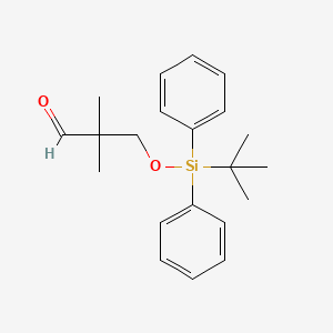 molecular formula C21H28O2Si B8184360 3-叔丁基二苯甲硅氧基-2,2-二甲基丙醛 