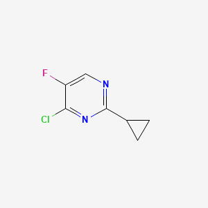 molecular formula C7H6ClFN2 B8184430 4-Chloro-2-cyclopropyl-5-fluoropyrimidine 