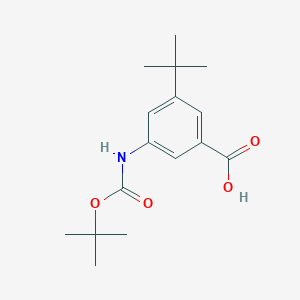 molecular formula C16H23NO4 B8184587 3-Tert-butyl-5-[(2-methylpropan-2-yl)oxycarbonylamino]benzoic acid 