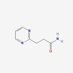 molecular formula C7H9N3O B8184598 2-Pyrimidinepropanamide CAS No. 857412-35-2