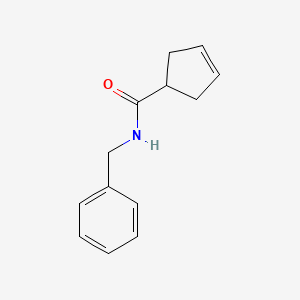 molecular formula C13H15NO B8184852 Cyclopent-3-enecarboxylic acid benzylamide 