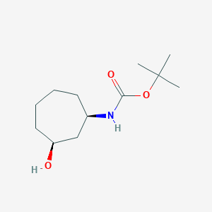 molecular formula C12H23NO3 B8184864 tert-Butyl (1R,3S)-3-hydroxy-cycloheptylcarbamate 
