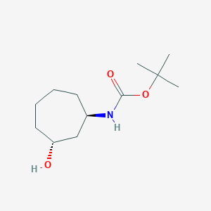 molecular formula C12H23NO3 B8184871 trans-(3-Hydroxy-cycloheptyl)-carbamic acid tert-butyl ester 