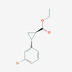 molecular formula C12H13BrO2 B8184947 Rel-ethyl (1R,2R)-2-(3-bromophenyl)cyclopropane-1-carboxylate 