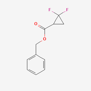 molecular formula C11H10F2O2 B8184950 Benzyl 2,2-difluorocyclopropane-1-carboxylate 