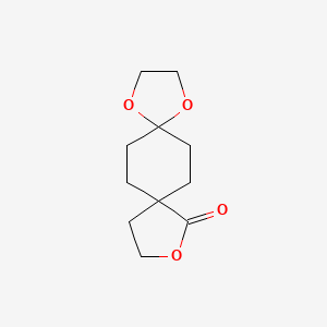 molecular formula C11H16O4 B8184971 1,4,10-Trioxa-dispiro[4.2.4.2]tetradecan-9-one 