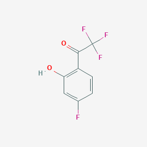 molecular formula C8H4F4O2 B8185035 2,2,2-Trifluoro-1-(4-fluoro-2-hydroxy-phenyl)-ethanone 