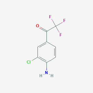 molecular formula C8H5ClF3NO B8185037 1-(4-Amino-3-chloro-phenyl)-2,2,2-trifluoro-ethanone 