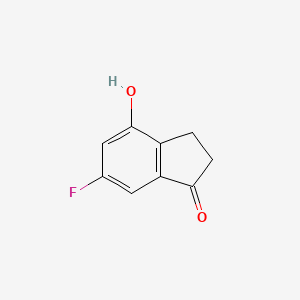 molecular formula C9H7FO2 B8185052 6-Fluoro-4-hydroxy-1-indanone 
