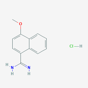 molecular formula C12H13ClN2O B8185103 4-Methoxy-naphthalene-1-carboxamidine hydrochloride 