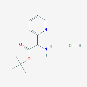 molecular formula C11H17ClN2O2 B8185121 Tert-butyl 2-amino-2-pyridin-2-ylacetate;hydrochloride 