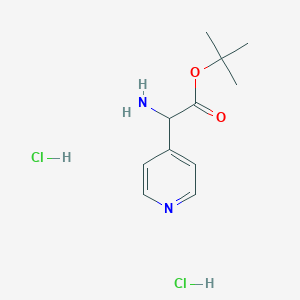 molecular formula C11H18Cl2N2O2 B8185124 Tert-butyl 2-amino-2-(pyridin-4-YL)acetate dihydrochloride 