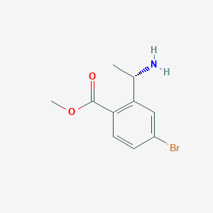 molecular formula C10H12BrNO2 B8185134 Methyl (S)-2-(1-aminoethyl)-4-bromobenzoate 