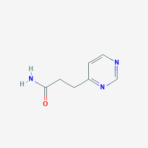 molecular formula C7H9N3O B8185176 3-(Pyrimidin-4-yl)propanamide 