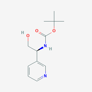 molecular formula C12H18N2O3 B8185209 (S)-(2-Hydroxy-1-pyridin-3-yl-ethyl)-carbamic acid tert-butyl ester 