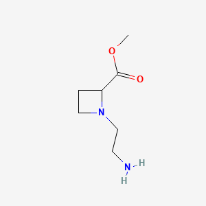 molecular formula C7H14N2O2 B8185215 Methyl 1-(2-aminoethyl)azetidine-2-carboxylate 