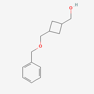 molecular formula C13H18O2 B8185232 (3-Benzyloxymethyl-cyclobutyl)-methanol 
