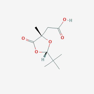 molecular formula C10H16O5 B8185326 2-((2S,4S)-2-(tert-Butyl)-4-methyl-5-oxo-1,3-dioxolan-4-yl)acetic acid 