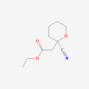 molecular formula C10H15NO3 B8185333 (2-Cyano-tetrahydro-pyran-2-yl)-acetic acid ethyl ester 