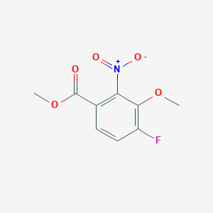 molecular formula C9H8FNO5 B8185349 4-Fluoro-3-methoxy-2-nitro-benzoic acid methyl ester 