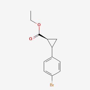 molecular formula C12H13BrO2 B8185408 Trans-2-(4-Bromo-phenyl)-cyclopropanecarboxylic acid ethyl ester 