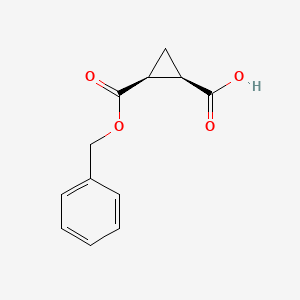 molecular formula C12H12O4 B8185432 cis-2-Benzyloxycarbonylcyclopropanecarboxylic acid 