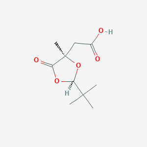 molecular formula C10H16O5 B8185437 (2R,4R)-(2-tert-Butyl-4-methyl-5-oxo-[1,3]dioxolan-4-yl)-acetic acid 