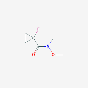molecular formula C6H10FNO2 B8185456 1-Fluoro-cyclopropanecarboxylic acid methoxy-methyl-amide 