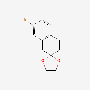 molecular formula C12H13BrO2 B8185491 7-Bromo-3,4-dihydro-1H-naphthalen-2-one 1,2-ethanediol ketal 
