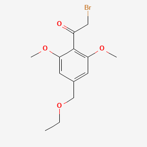 molecular formula C13H17BrO4 B8185516 2-Bromo-1-(4-ethoxymethyl-2,6-dimethoxy-phenyl)-ethanone 