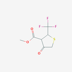 molecular formula C7H7F3O3S B8185522 4-Oxo-2-trifluoromethyl-tetrahydro-thiophene-3-carboxylic acid methyl ester 