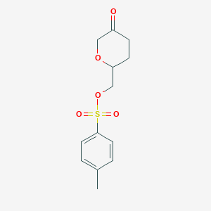 molecular formula C13H16O5S B8185564 Toluene-4-sulfonicacid5-oxo-tetrahydro-pyran-2-ylmethylester 