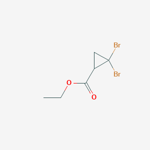 molecular formula C6H8Br2O2 B8185616 2,2-Dibromo-cyclopropanecarboxylic acid ethyl ester 