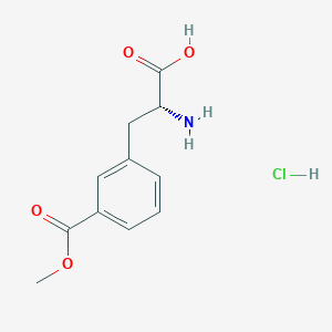 molecular formula C11H14ClNO4 B8185680 (R)-2-Amino-3-(3-(methoxycarbonyl)phenyl)propanoic acid hydrochloride 
