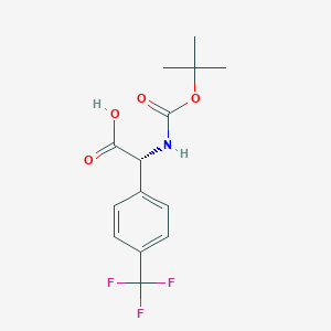 molecular formula C14H16F3NO4 B8185684 (S)-Boc-amino-(4-trifluoromethyl-phenyl)-acetic acid 