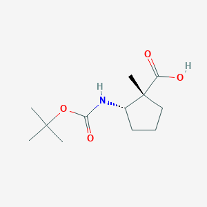 molecular formula C12H21NO4 B8185712 Rel-(1R,2S)-2-((tert-butoxycarbonyl)amino)-1-methylcyclopentane-1-carboxylic acid 
