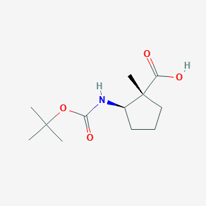 molecular formula C12H21NO4 B8185717 trans-2-tert-Butoxycarbonylamino-1-methyl-cyclopentanecarboxylic acid 