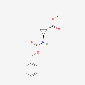 molecular formula C14H17NO4 B8185746 ethyl (1S,2R)-2-(phenylmethoxycarbonylamino)cyclopropane-1-carboxylate 