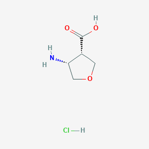 molecular formula C5H10ClNO3 B8185770 cis-4-Amino-tetrahydro-furan-3-carboxylic acid hydrochloride 