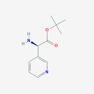 molecular formula C11H16N2O2 B8185793 (R)-Pyridin-3-yl-glycine tert-butyl ester 