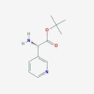 molecular formula C11H16N2O2 B8185800 (S)-Pyridin-3-yl-glycine tert-butyl ester 