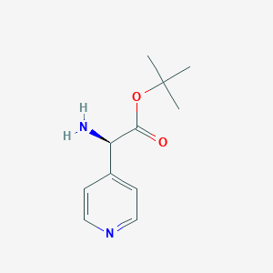 molecular formula C11H16N2O2 B8185805 (R)-Pyridin-4-yl-glycine tert-butyl ester 