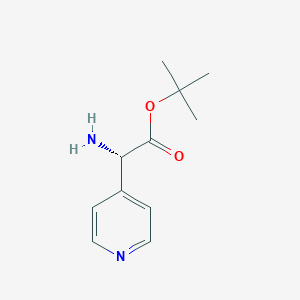 molecular formula C11H16N2O2 B8185811 (S)-Pyridin-4-yl-glycine tert-butyl ester 