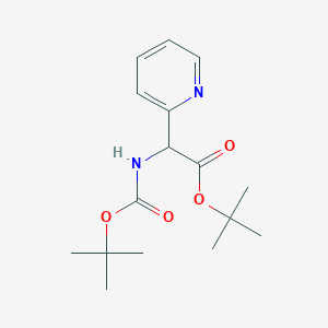 molecular formula C16H24N2O4 B8185817 tert-Butoxycarbonylamino-pyridin-2-yl-acetic acid tert-butyl ester 