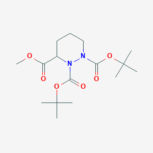 molecular formula C16H28N2O6 B8185827 Tetrahydro-pyridazine-1,2,3-tricarboxylic acid 1,2-di-tert-butyl ester 3-methyl ester 