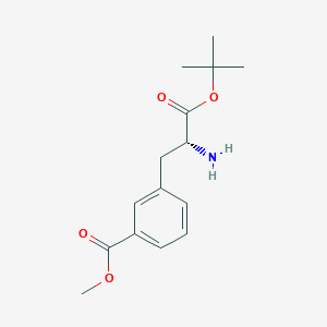 molecular formula C15H21NO4 B8185844 Methyl (R)-3-(2-amino-3-(tert-butoxy)-3-oxopropyl)benzoate 