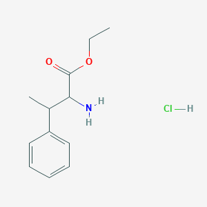 molecular formula C12H18ClNO2 B8185855 2-Amino-3-phenyl-butyric acid ethyl ester hydrochloride 